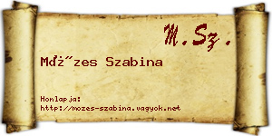 Mózes Szabina névjegykártya
